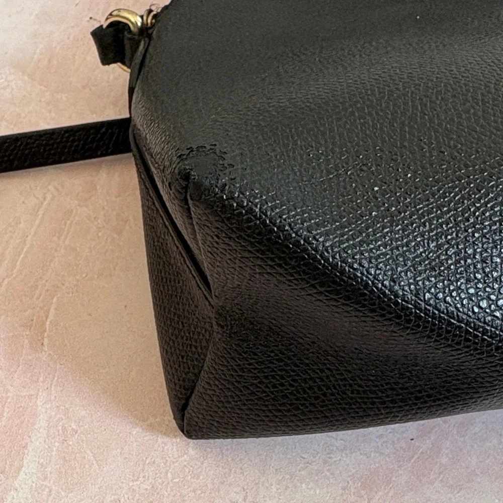 Furla Elegant Black Pebbled Leather Crossbody Bag